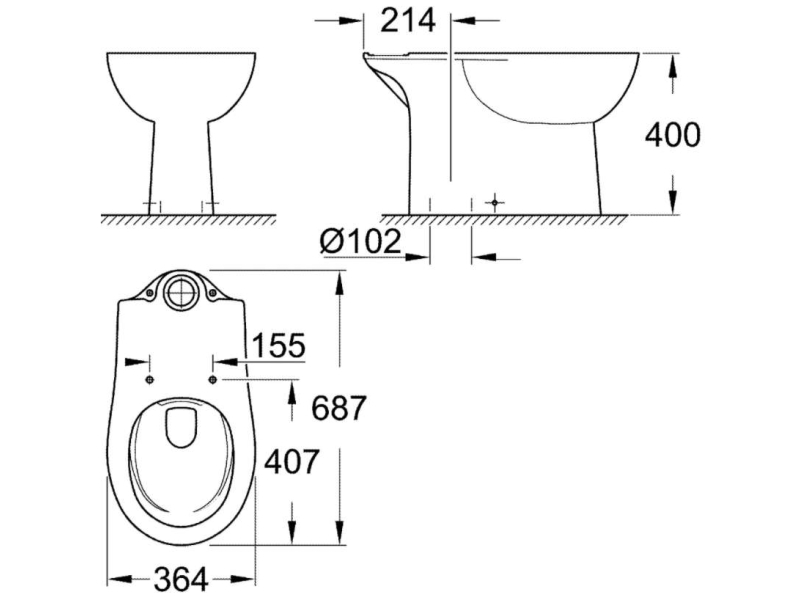 Купить Унитаз-компакт Grohe Bau Ceramic 39429000