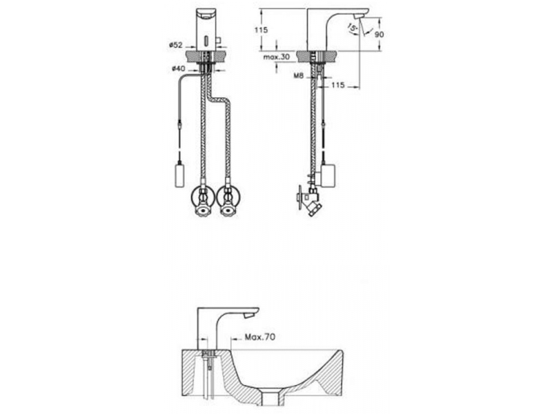 Купить Смеситель VitrA AquaSee A47060EXP для раковины сенсорный