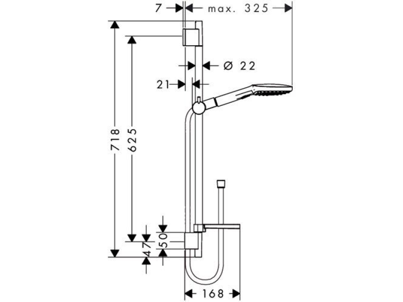 Купить Душевой гарнитур Hansgrohe Raindance Select 120 3jet 65 (хром/белый) 26620400