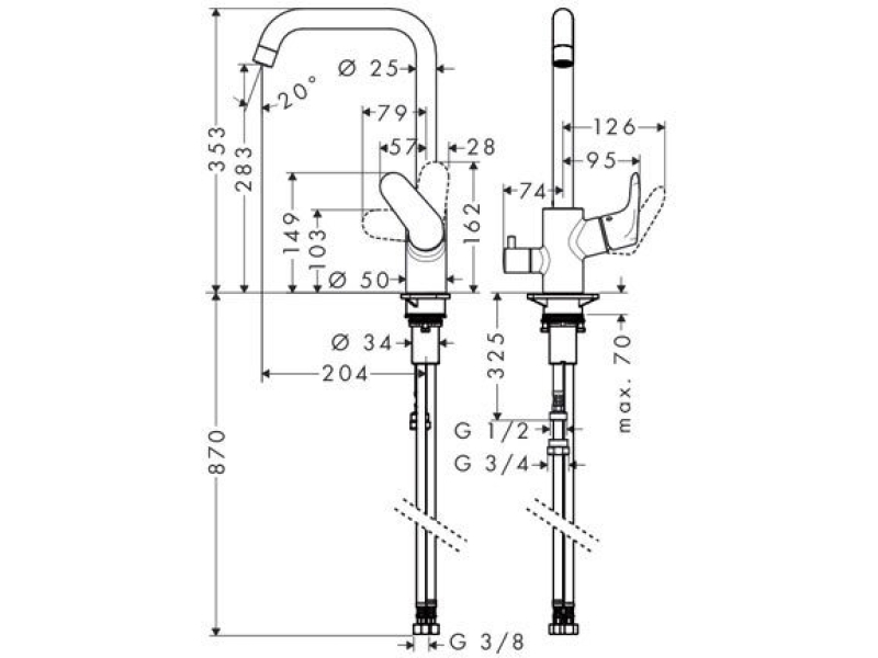 Купить Смеситель для кухни Hansgrohe Focus E2 31823000