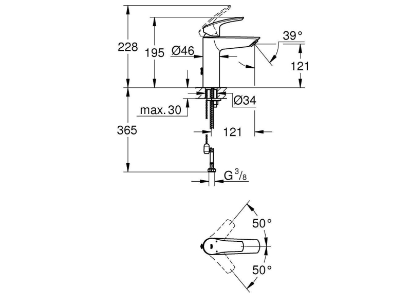 Купить Смеситель GROHE Eurosmart однорычажный для раковины, M-Size 23323003