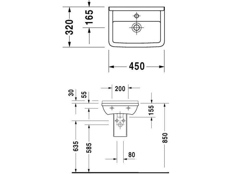 Купить Раковина подвесная Duravit Starck 3 45х32 0750450000