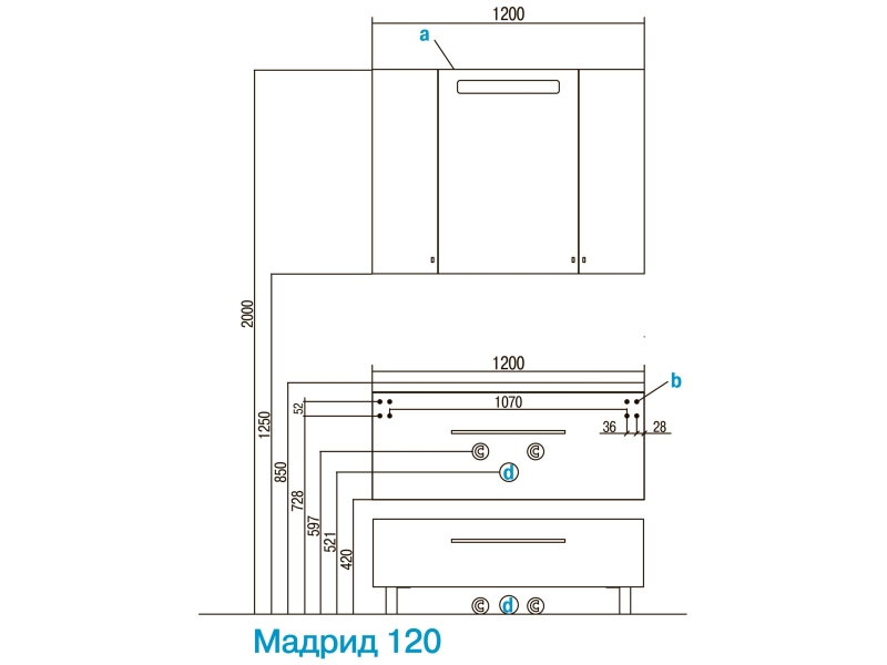 Купить 1A1269K5MA010 Набор: 1A126901MA010 Тумба-умывальник Мадрид 100 М / 1A723031AG010 Раковина Айрис 100