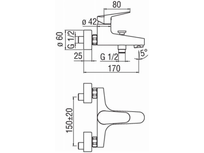 Купить Смеситель для ванны NOBILI Blues BS101110/1CR