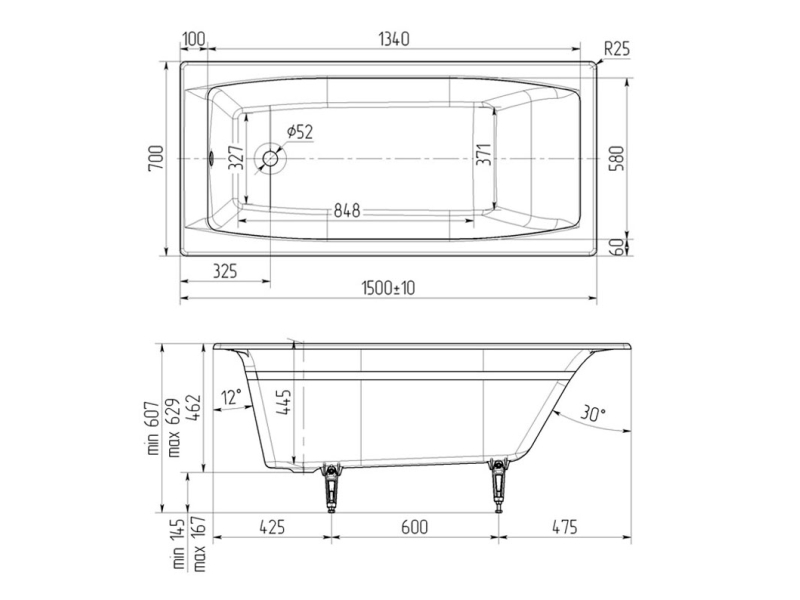 Купить Чугунная ванна Wotte Forma 150x70