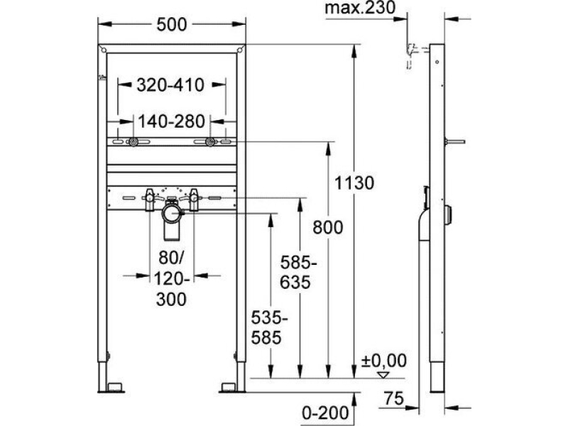 Купить Инсталляция для раковины Grohe Rapid SL 38554001