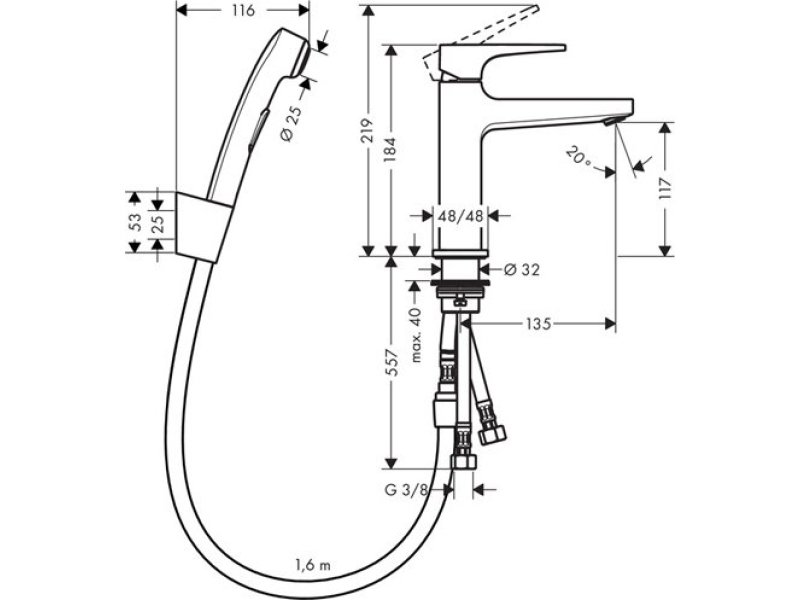 Купить Смеситель для раковины Hansgrohe Metropol 110 74522000