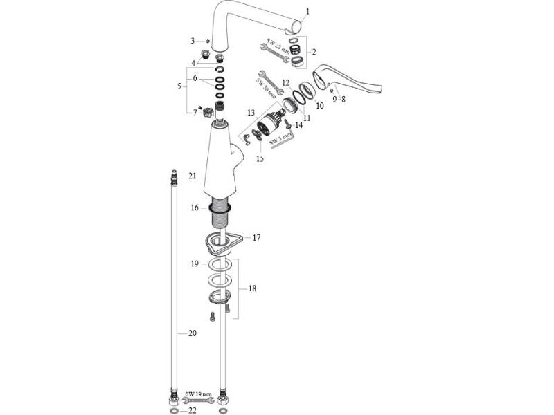 Купить Смеситель для кухни Hansgrohe Metris сталь 14822800