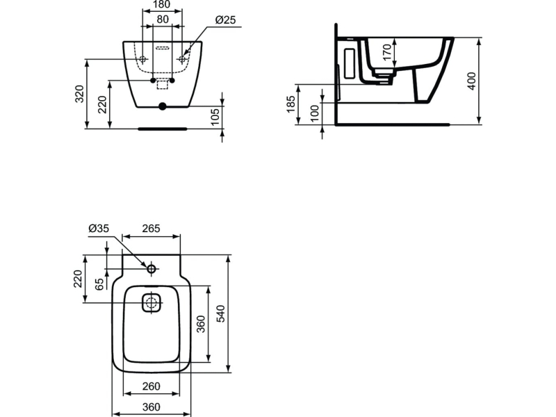 Купить Биде подвесное Ideal Standard Strada II T456801