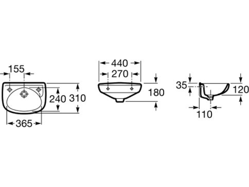 Купить Раковина Roca Ibis 44х31 320841001