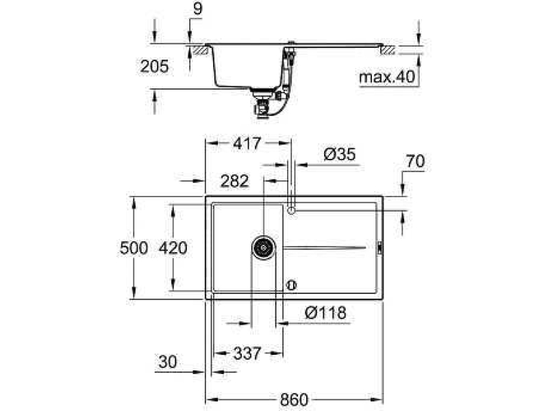 Купить Мойка кухонная Grohe K400 31640AT0