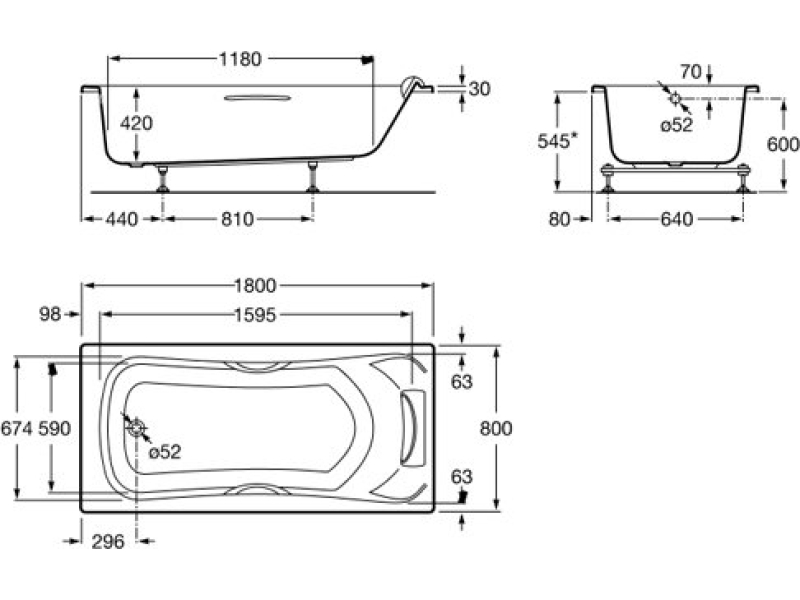 Купить Ванна Roca BeCool 180x80 прямоугольная белая ZRU9302782