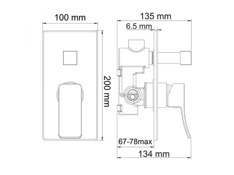 Купить Смеситель WasserKRAFT Aller 10641 для ванны и душа, хром