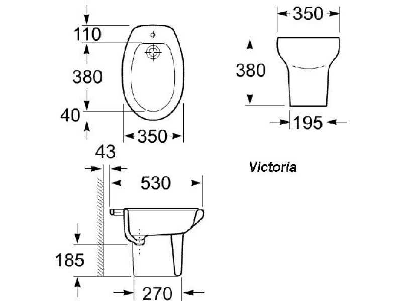 Купить Овальное биде Roca Victoria напольное 357390000