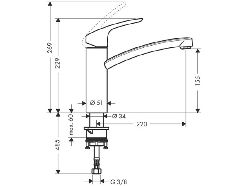 Купить Смеситель для кухни Hansgrohe Focus E2 31806800