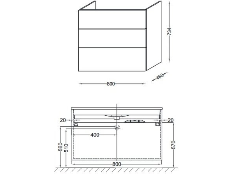 Купить Тумба под раковину Jacob Delafon Vox 80x73 EB2098-R2-N18