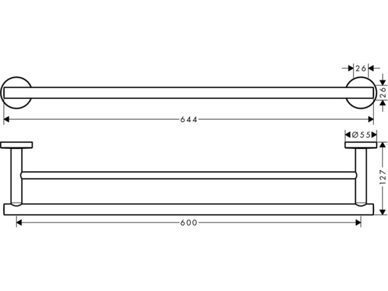 Купить Двойной держатель для банных полотенец Hansgrohe Logis Universal 41712000