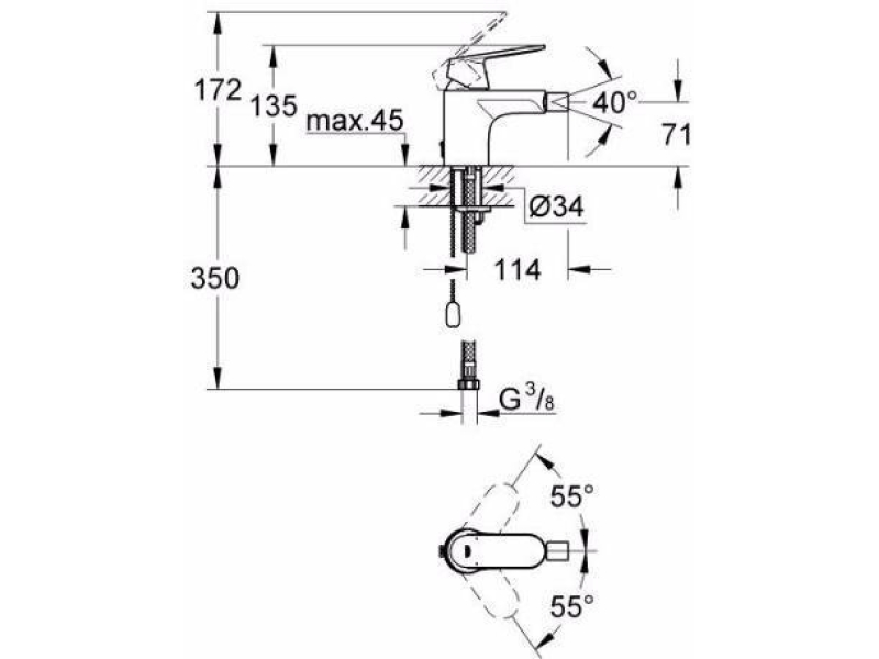 Купить Смеситель для биде Grohe Eurosmart Cosmopolitan 32840000