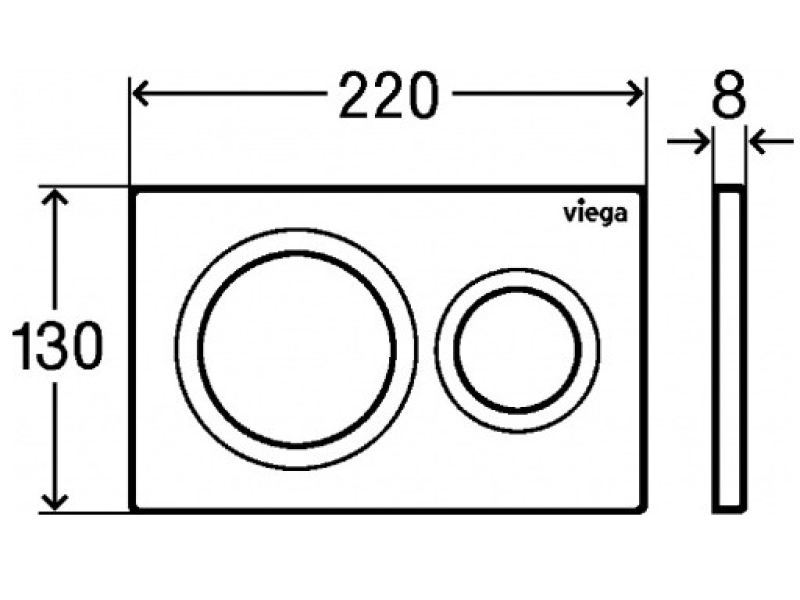 Купить 796389 Prevista Панель смыва для унитазов Visign for Style 20, пластик, матовый черный, модель 8610.1