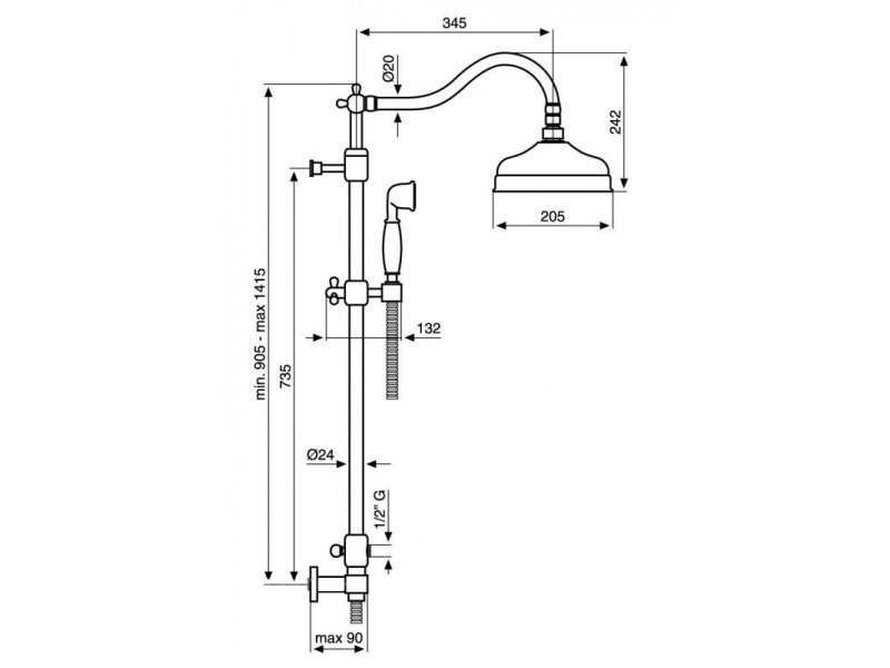 Купить Душевой комплект Emmevi Deco Old C02618EBR, бронза