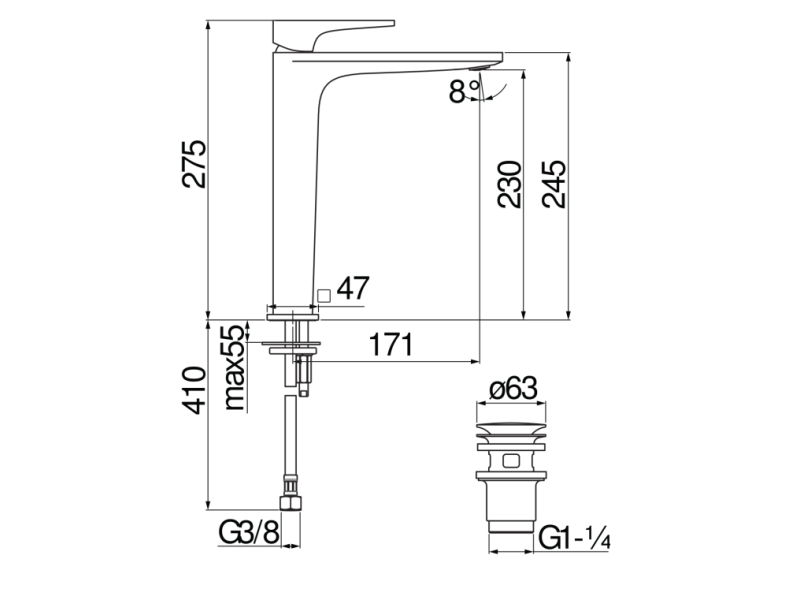 Купить Смеситель для раковины Nobili Seven SE124128/2CR Chrome