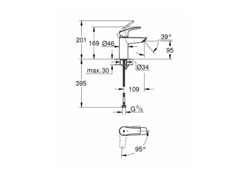 Купить Смеситель для раковины Grohe Eurosmart 32154002