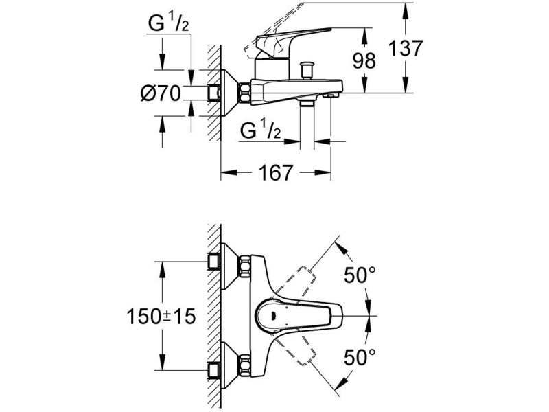 Купить Смеситель для ванны Grohe BauFlow 23601000