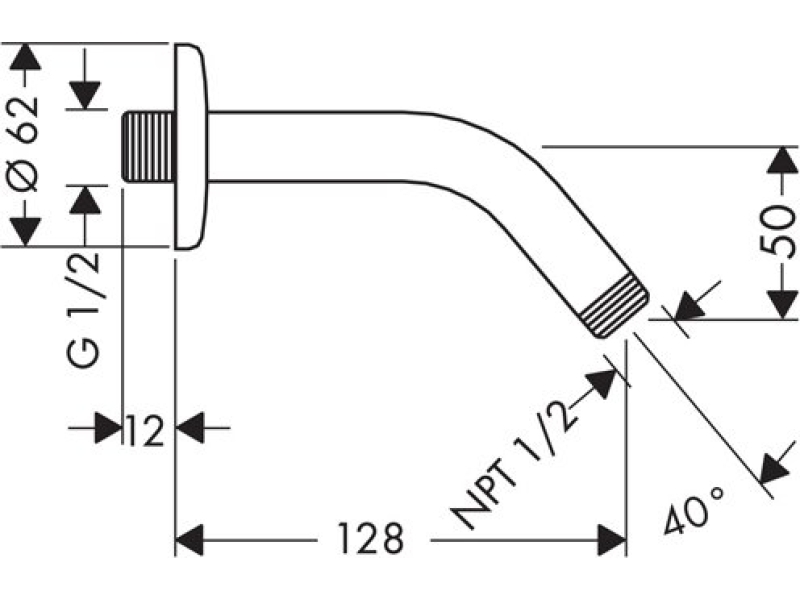 Купить Держатель душа Hansgrohe 128мм G 1/2 27411000