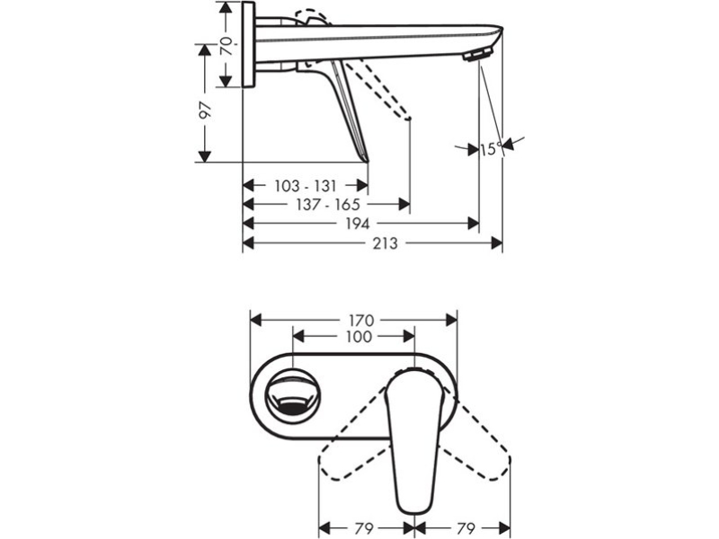 Купить Смеситель для раковины Hansgrohe Novus 195 71127000 (внешняя часть)