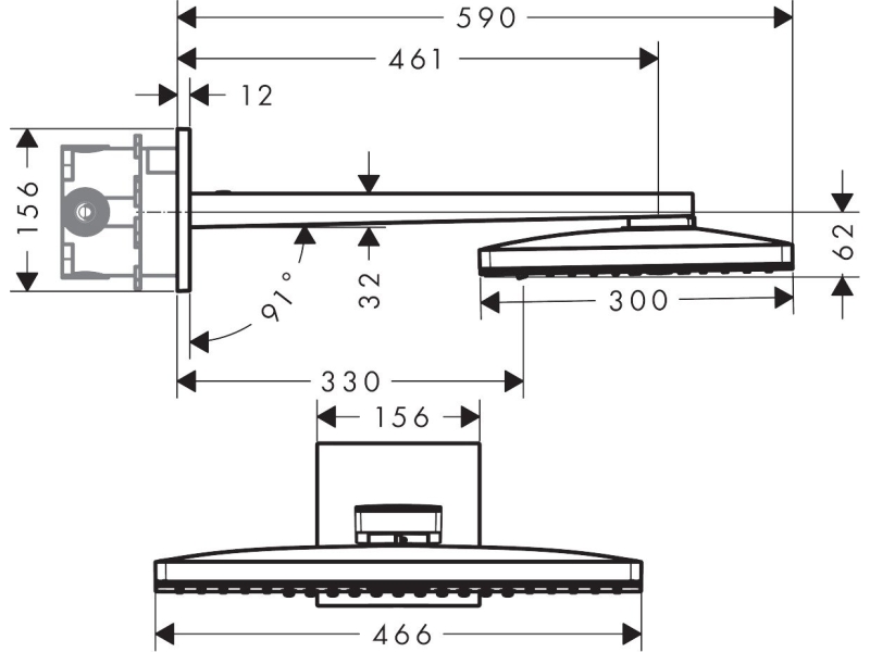 Купить Верхний душ Hansgrohe Rainmaker Select 460 3jet 24007600