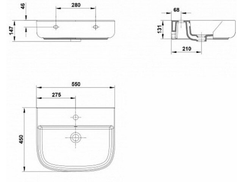 Купить Раковина Gala Mid 55x45 40045(74064)