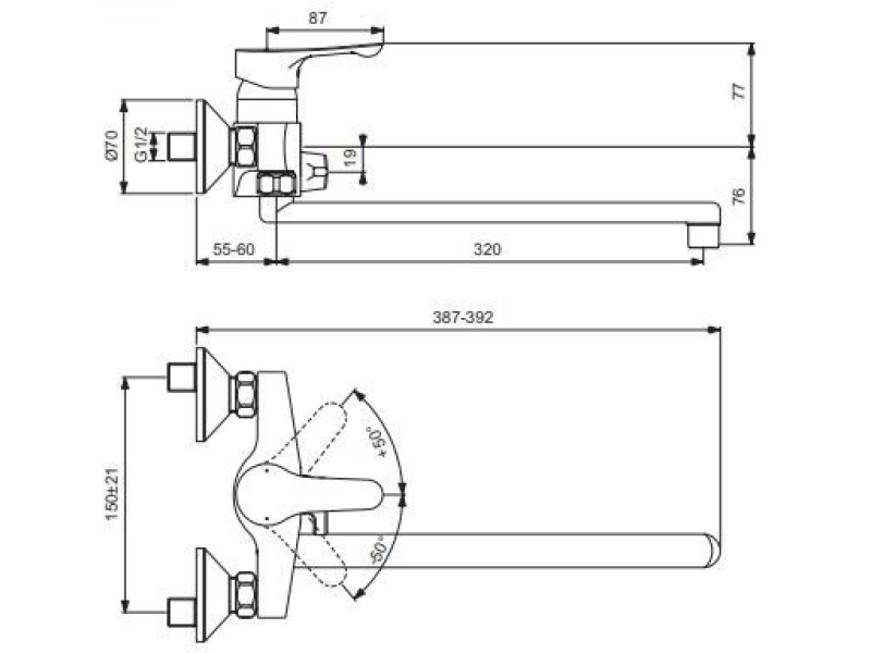 Купить Смеситель для ванны Vidima Wave BA417AA