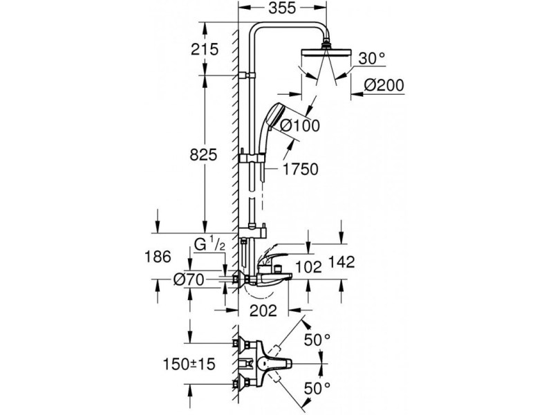 Купить Душевая стойка Grohe Tempesta Cosmopolitan 26305001