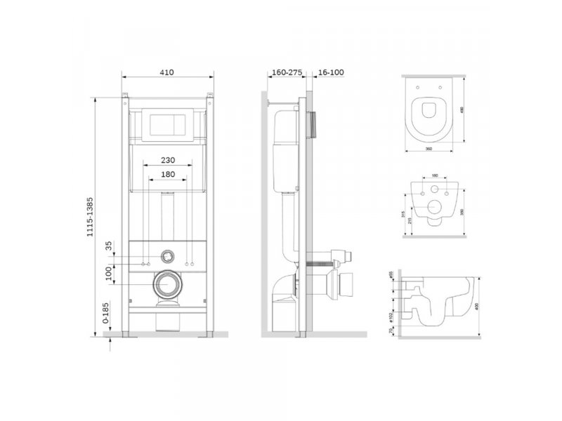 Купить Инсталляция с унитазом Damixa DX86.IS10101.1700 сиденье микролифт, клавиша белая