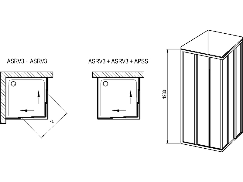 Купить Душевая дверь Ravak Supernova ASRV3-80 198 15V403R2Z1