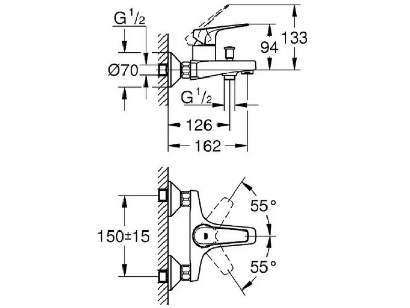 Купить Смеситель для ванны Grohe BauFlow 23756000