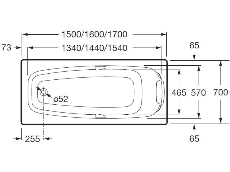 Купить Ванна Roca Sureste 160х70 прямоугольная белая ZRU9302787