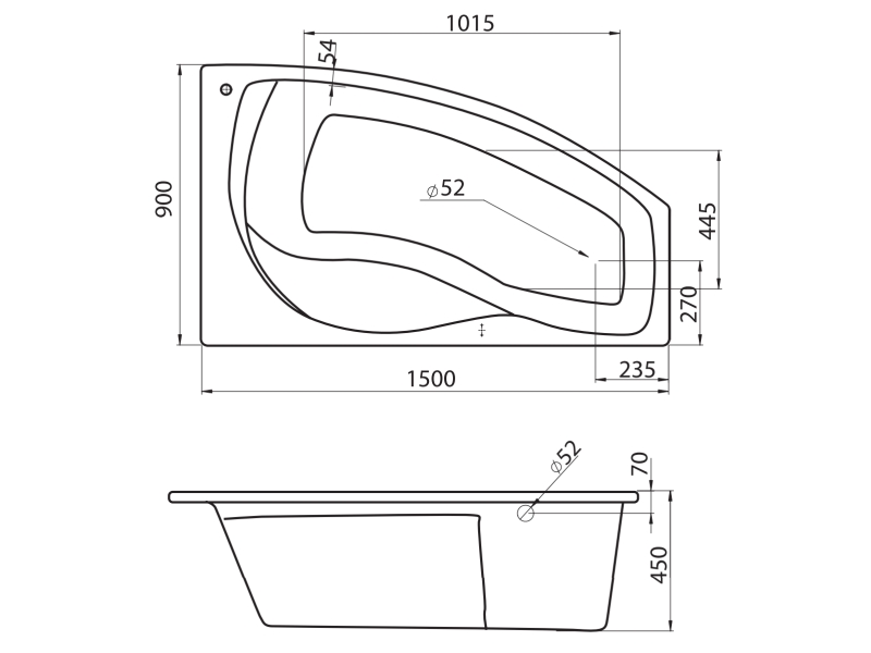 Купить Акриловая ванна Santek Майорка 150x90 1.WH11.1.985 правая