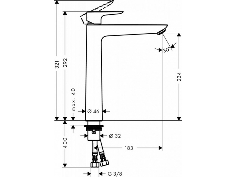 Купить Смеситель для раковины Hansgrohe Talis E 71717000 хром