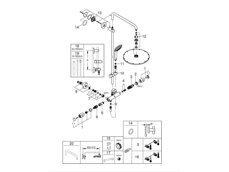 Купить Душевая система Grohe Euphoria System 310 26075AL0, тёмный графит матовый