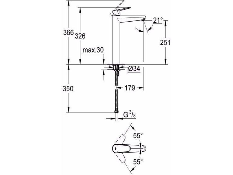 Купить Смеситель для раковины Grohe Eurodisc Cosmopolitan 23432000