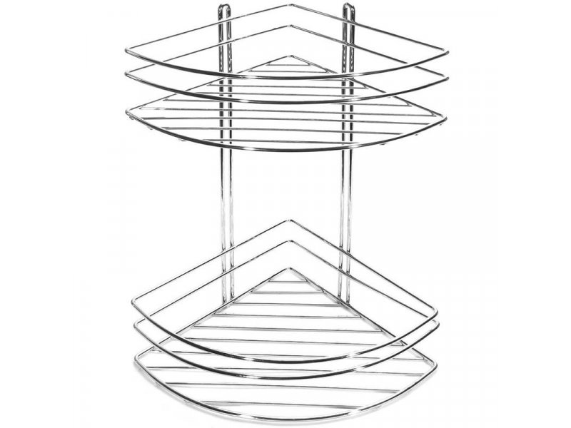 Купить Полка угловая Fixsen FX-850-2 двухэтажная, хром