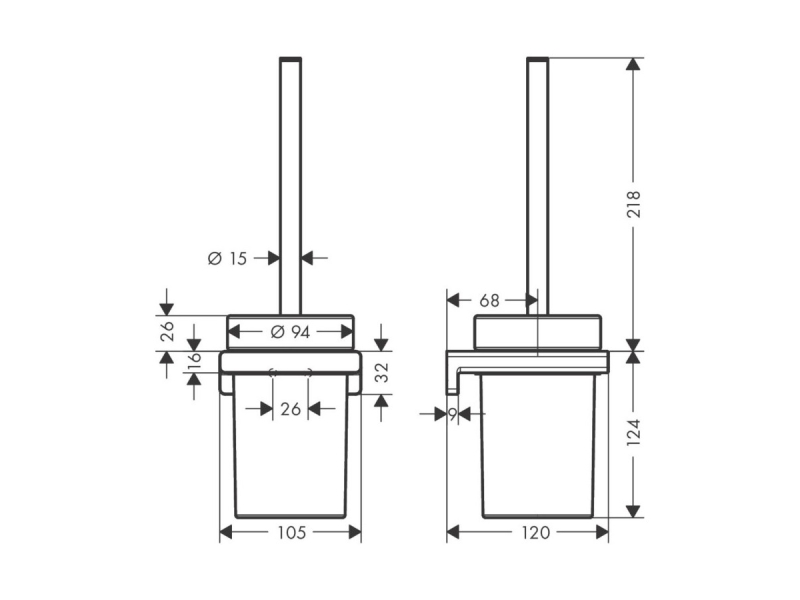 Купить Набор для WC настенный AddStoris Hansgrohe 41752140, шлифованная бронза