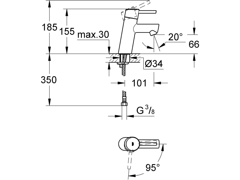 Купить Смеситель для раковины Grohe Concetto New 2338510E