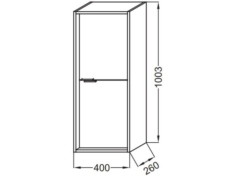 Купить EB1587-E52-F30 Колонна 40 см, с лакированными ручками (заказываются отдельно), корпус дуб табак, фасад белый сатин лак