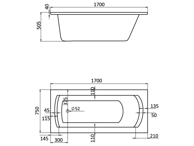 Купить Акриловая ванна Santek Монако XL 170x75 1.WH11.1.980