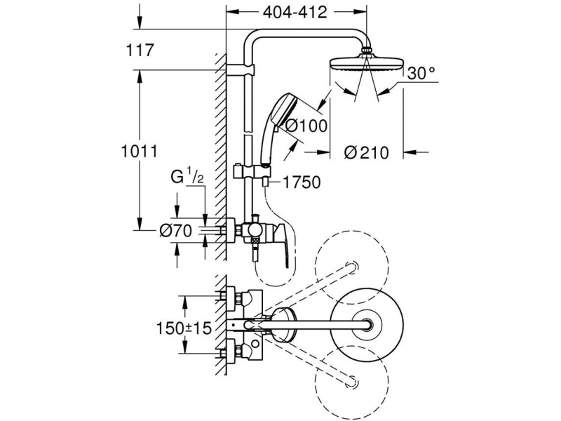 Купить Душевая система Grohe New Tempesta Cosmopolitan 26224001