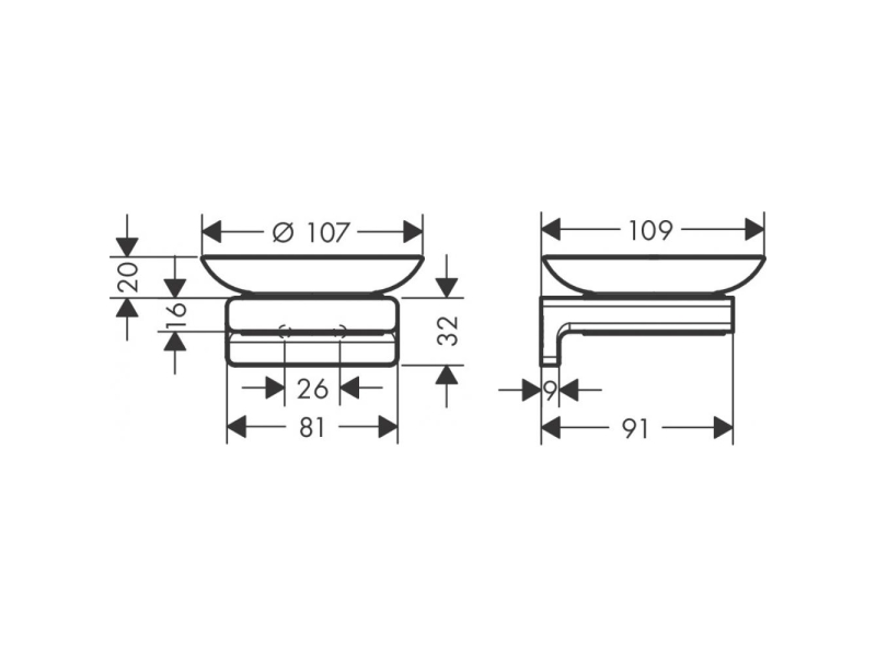 Купить Мыльница AddStoris Hansgrohe 41746700, матовый белый