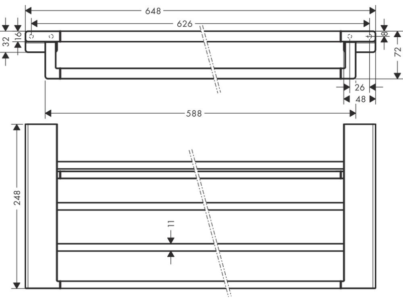 Купить Полка для полотенец AddStoris Hansgrohe 41751990, полированное золото