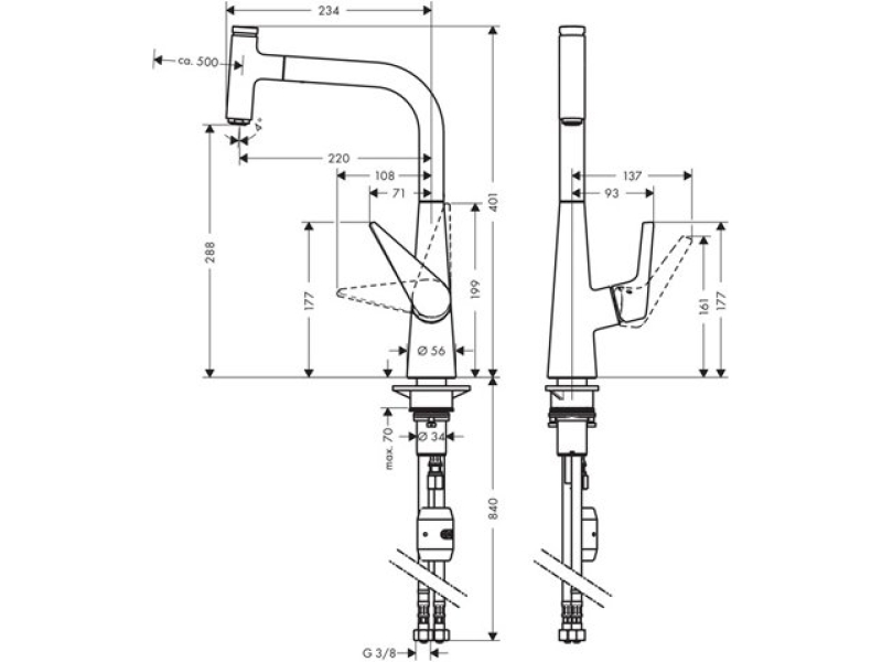 Купить Смеситель для кухни Hansgrohe Talis Select S 300 хром 72821000